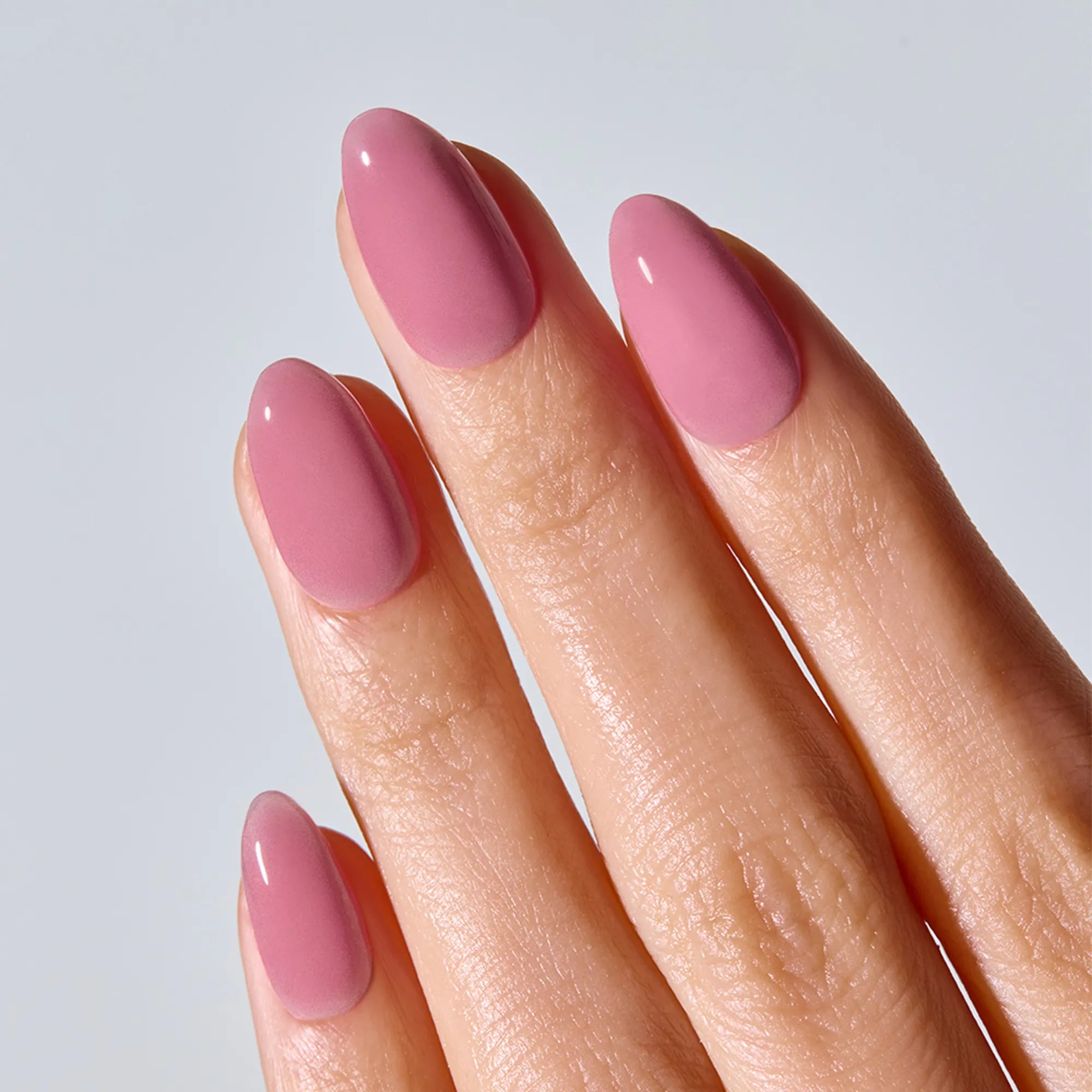Mauve Pink Jel Takma Tırnak Orta Boy Oval 30 Adet elde görünümü