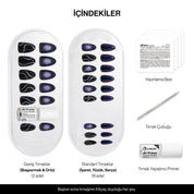 Midnight Hunter Jel Takma Tırnak Orta Boy Oval 30 Adet paket içeriği: 30 adet jel tırnak, 4 hazırlama bezi, oh! Primer ve tahta çubuk