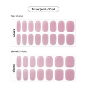 N Baby Pink Chrome Jel Tırnak 30 Adet, 2 Kullanım