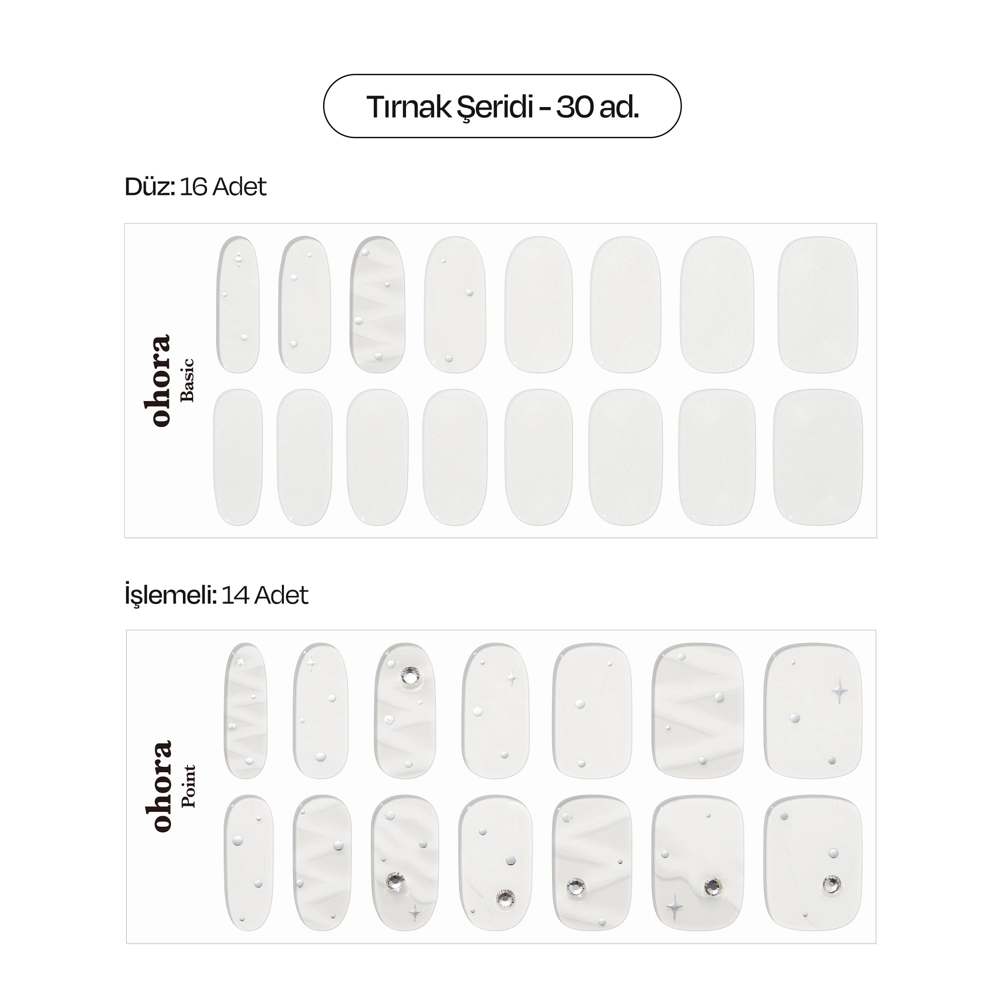 N Ballet Blanc Jel Tırnak 30 Adet, 2 Kullanım