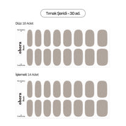 N Bare Gray Jel Tırnak 30 Adet, 2 Kullanım