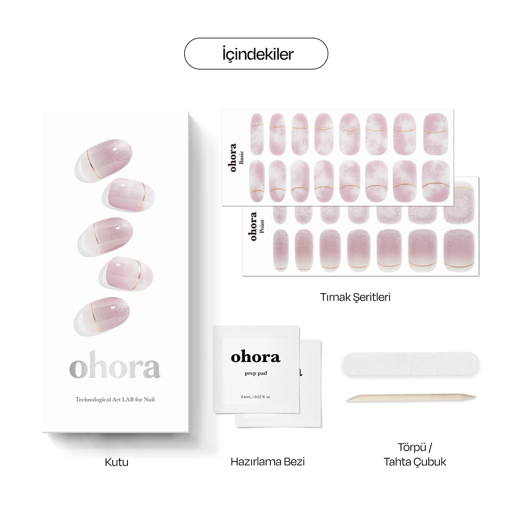 N Blooming Mauve Jel Tırnak 30 Adet, 2 Kullanım