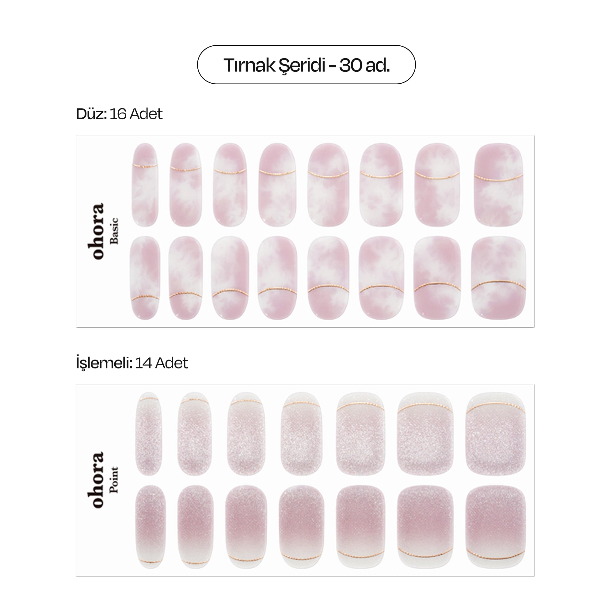 N Blooming Mauve Jel Tırnak 30 Adet, 2 Kullanım
