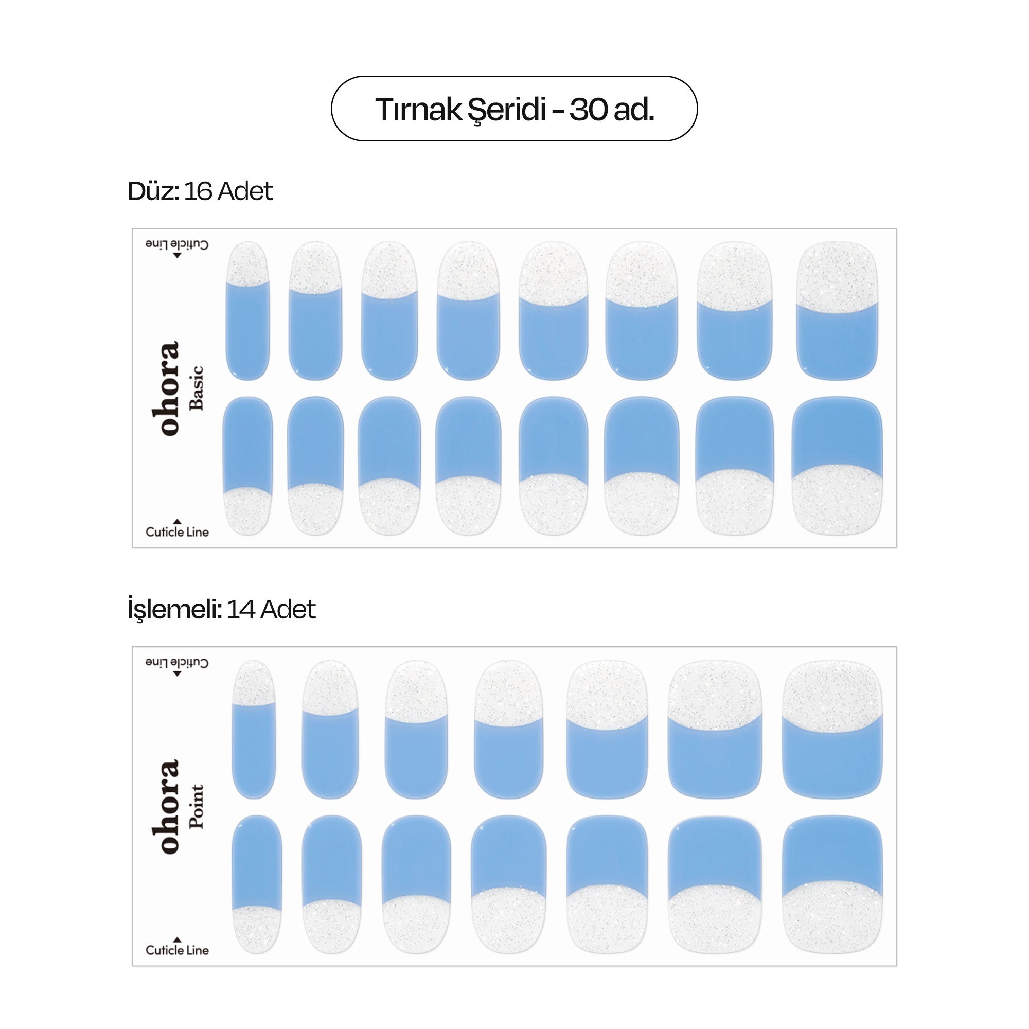 N Blue Ade Jel Tırnak 30 Adet, 2 Kullanım