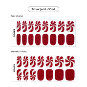 N Candycane Swirl Jel Tırnak 30 Adet, 2 Kullanım