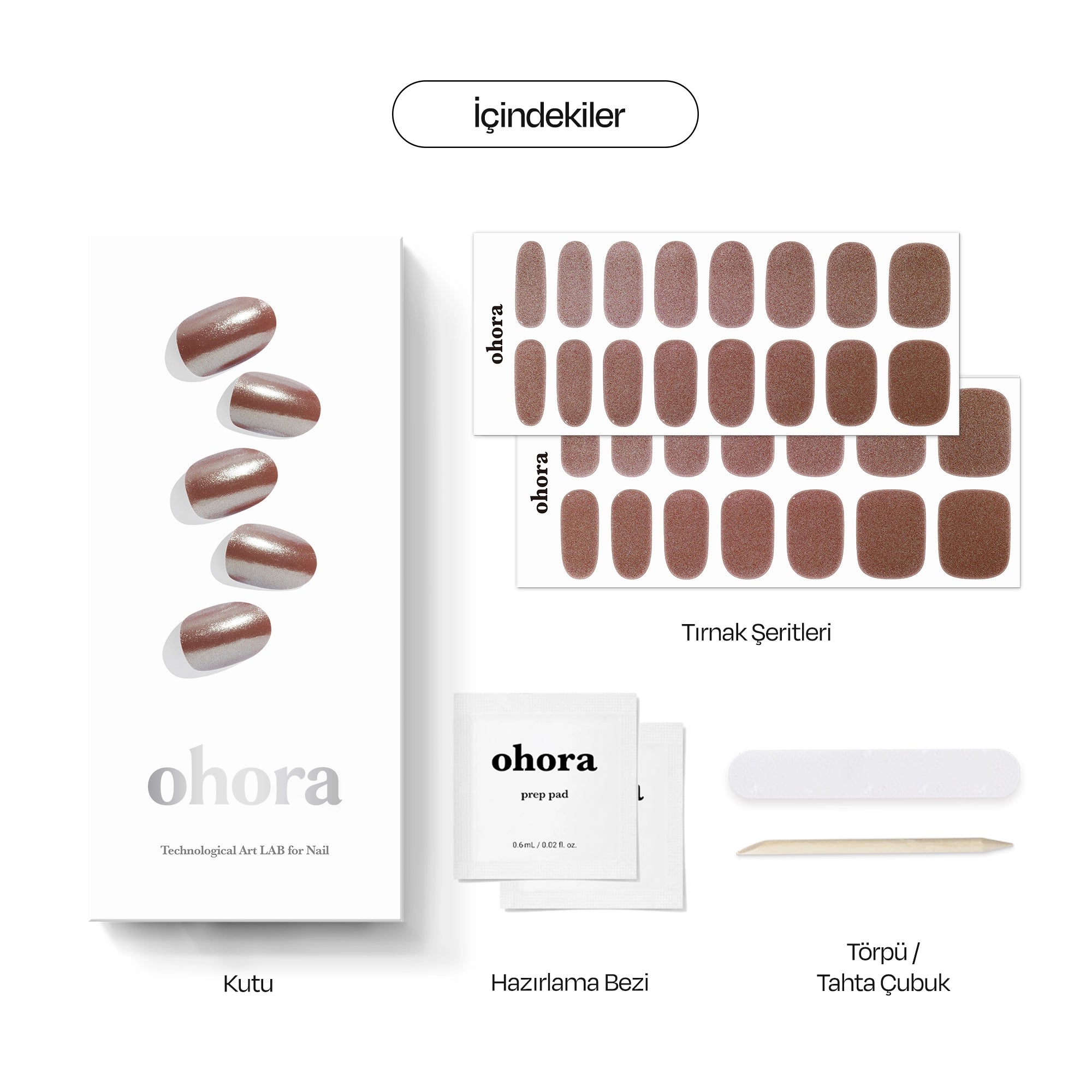 N Chocolate Chrome Jel Tırnak 30 Adet, 2 Kullanım