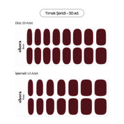 N Classic Burgundy Jel Tırnak 30 Adet, 2 Kullanım