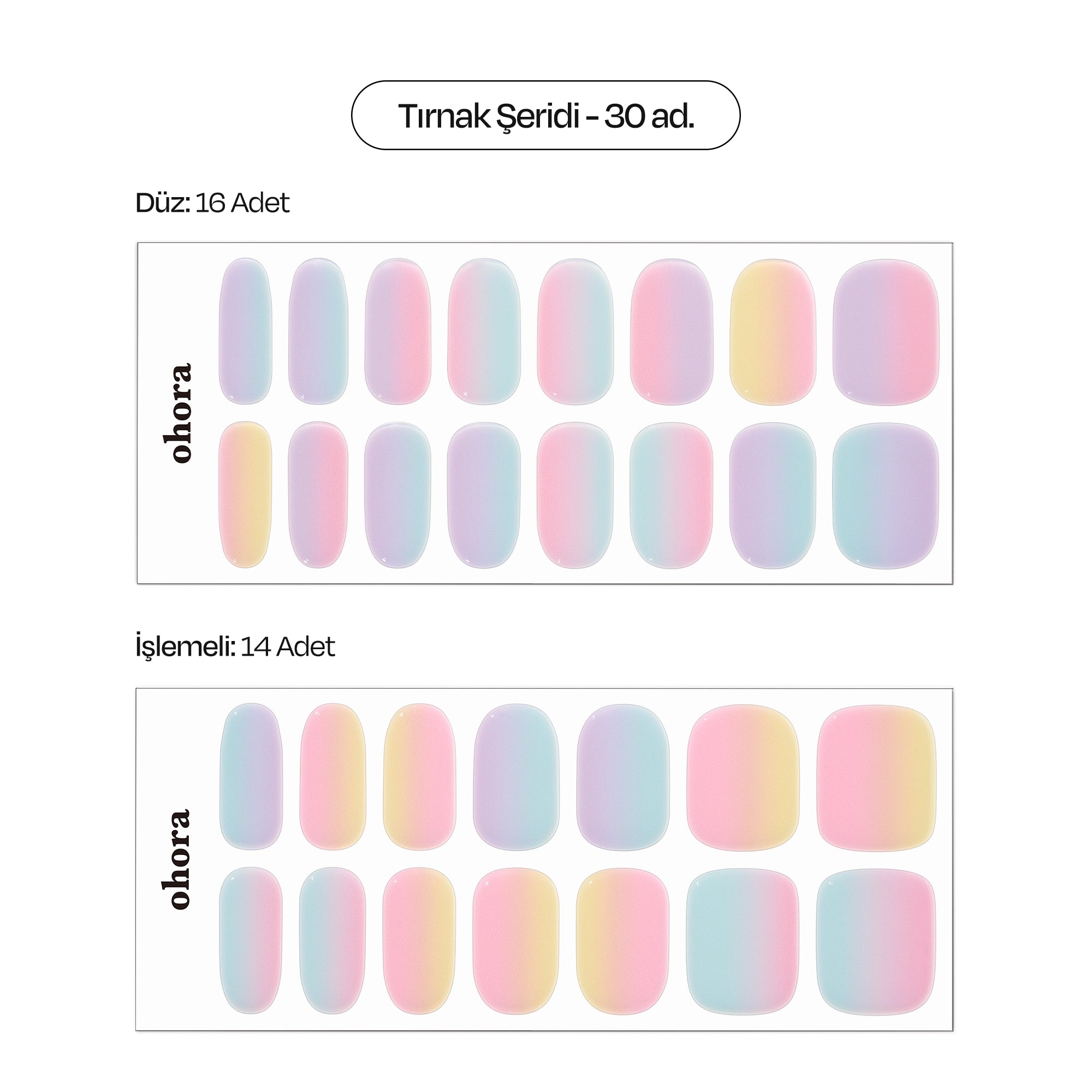N Cotton Candy Jel Tırnak 30 Adet, 2 Kullanım