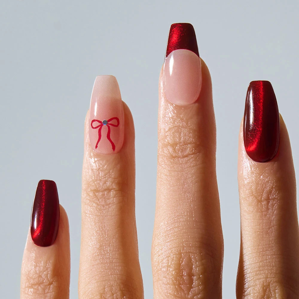 N Crimson Bow Jel Tırnak 30 Adet, 2 Kullanım - 2