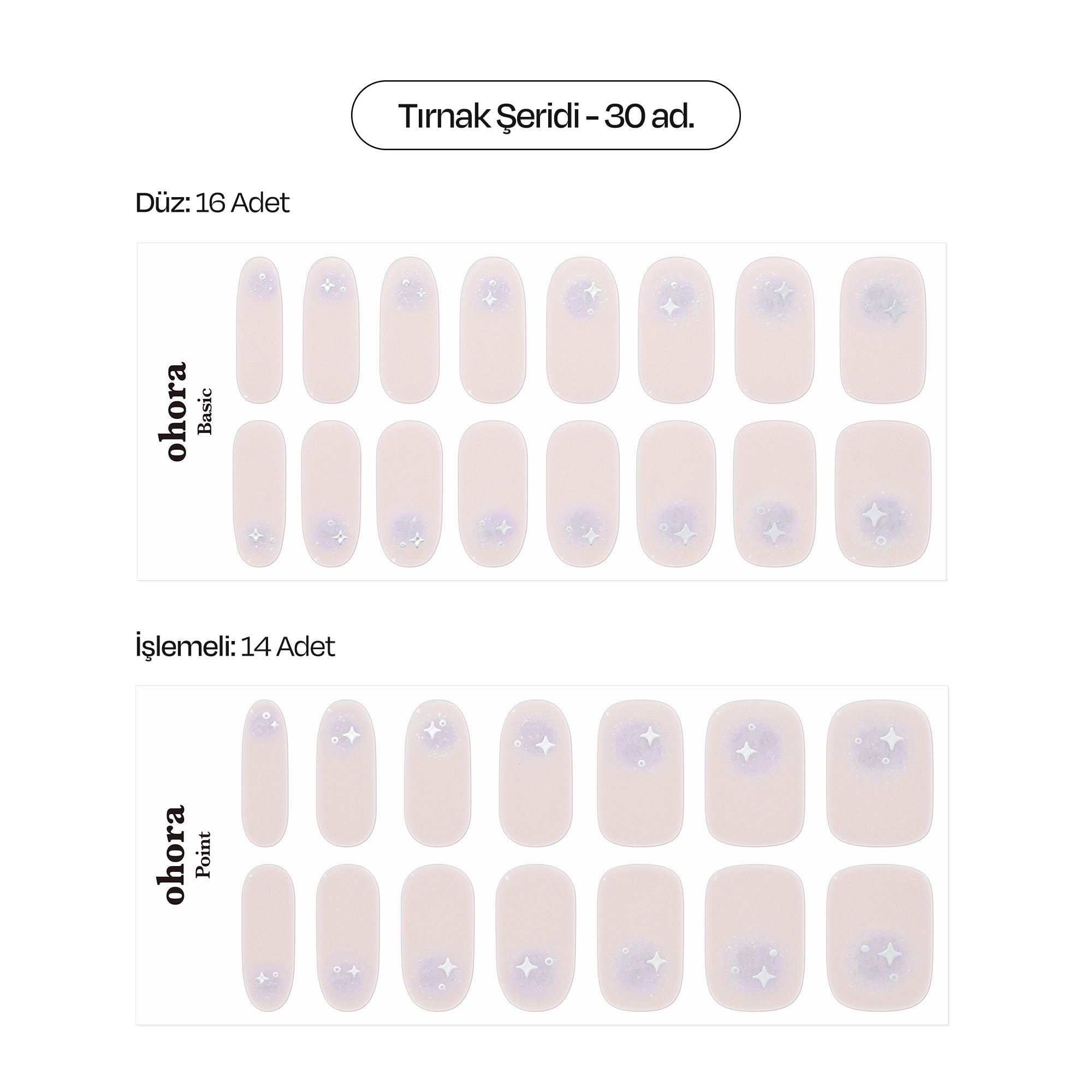 N Faerie Snow Jel Tırnak 30 Adet, 2 Kullanım