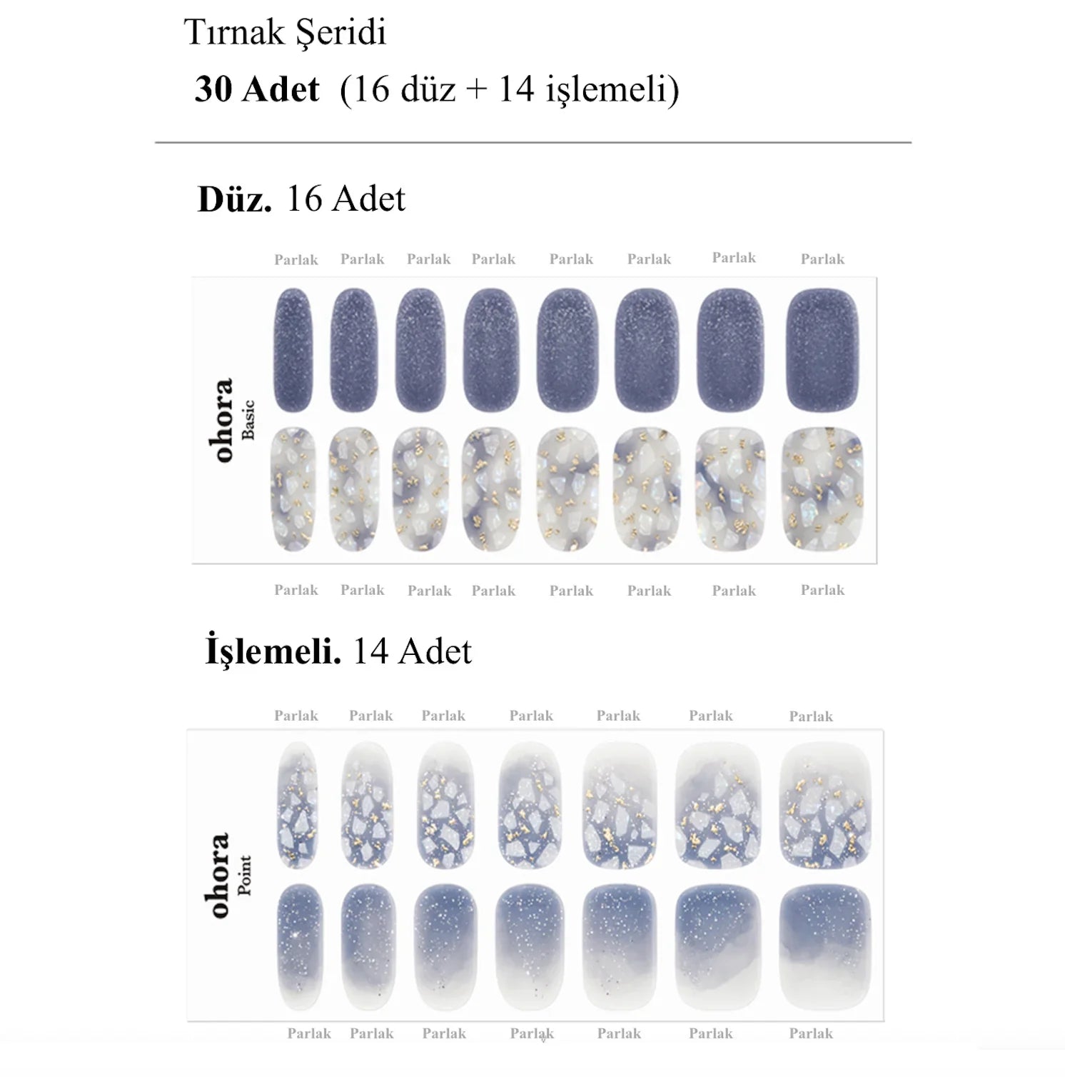 N Gleam Blue Jel Tırnak 30 Adet 2 Kullanım