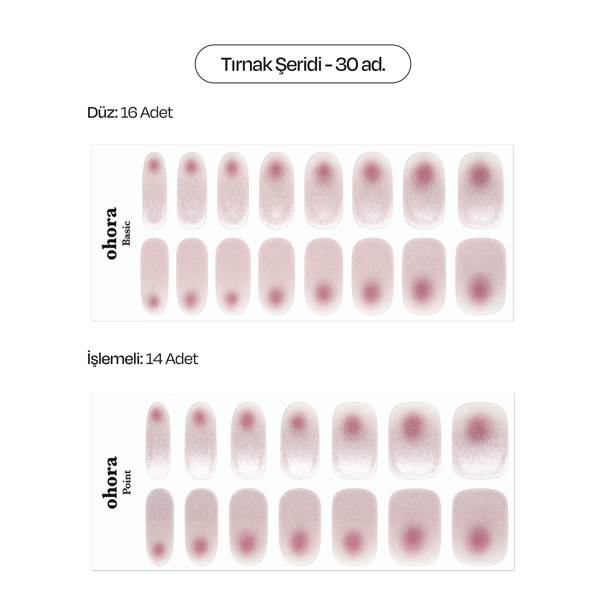 N Glow Blush Jel Tırnak 30 Adet, 2 Kullanım