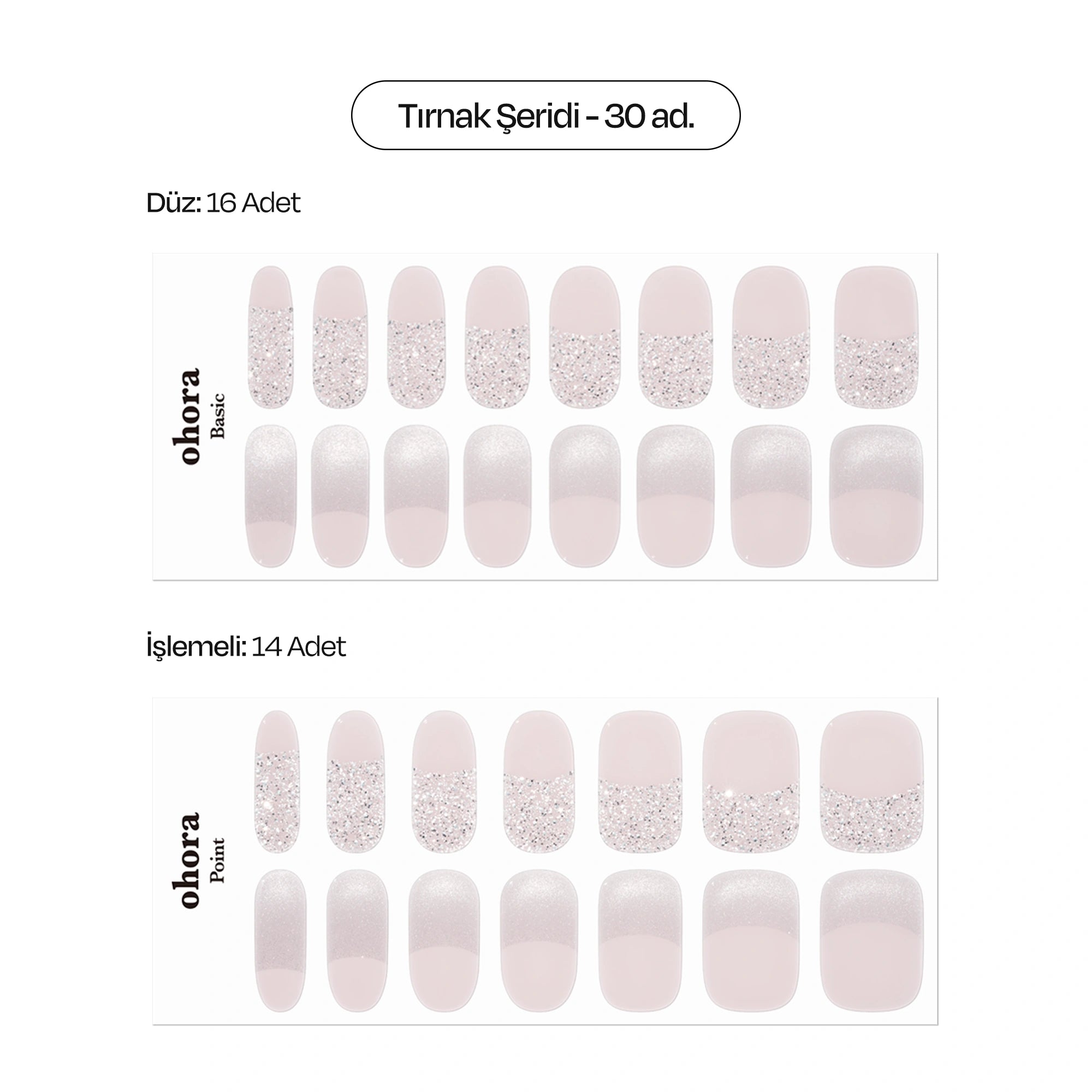 N Glow Light Jel Tırnak 30 Adet, 2 Kullanım