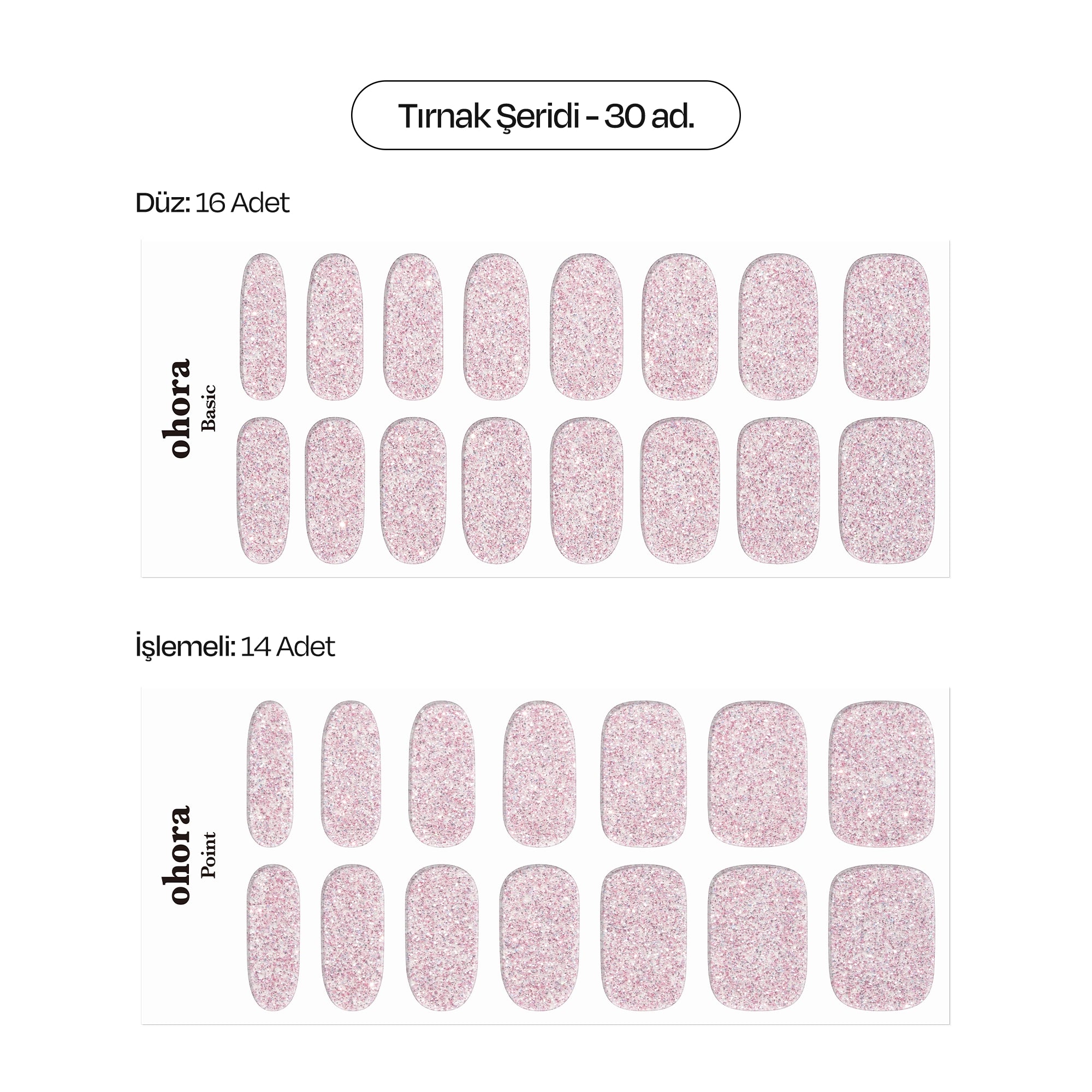 N Hype Pink Jel Tırnak 30 Adet, 2 Kullanım