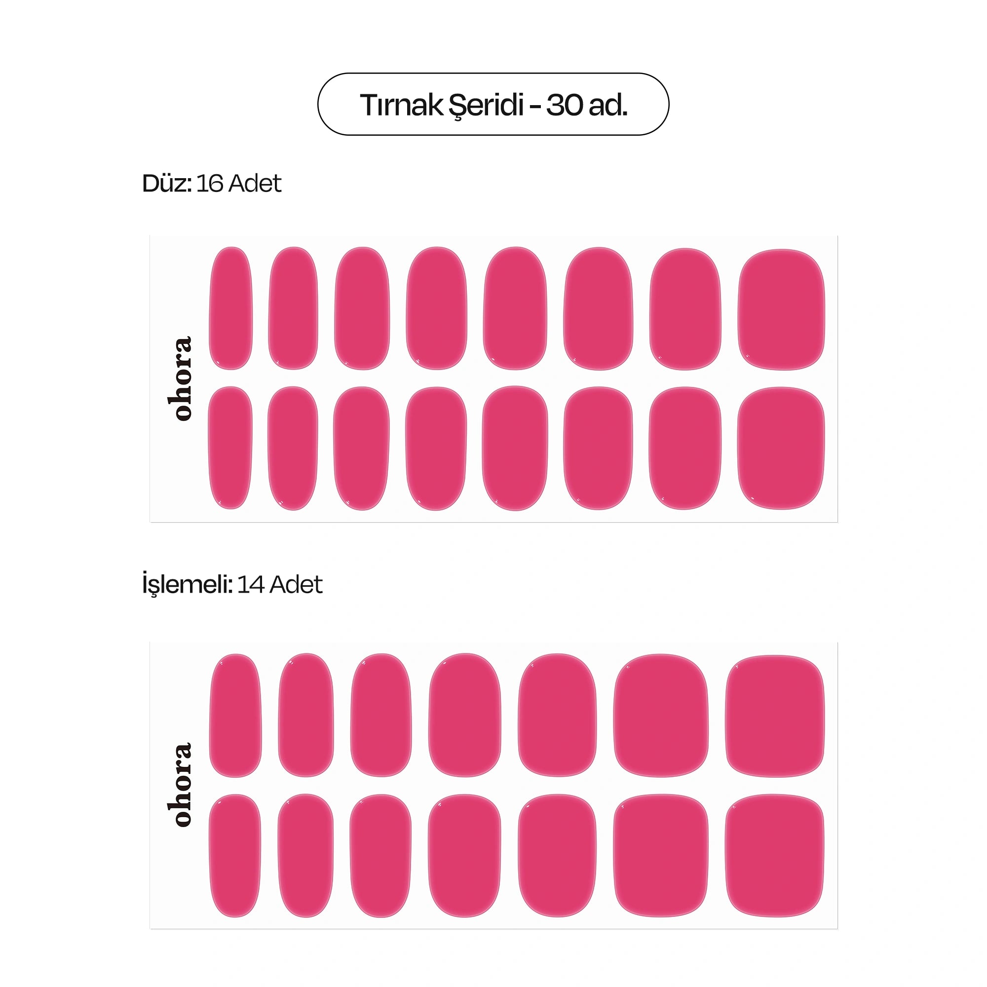 N It's THAT Pink Jel Tırnak 30 Adet, 2 Kullanım