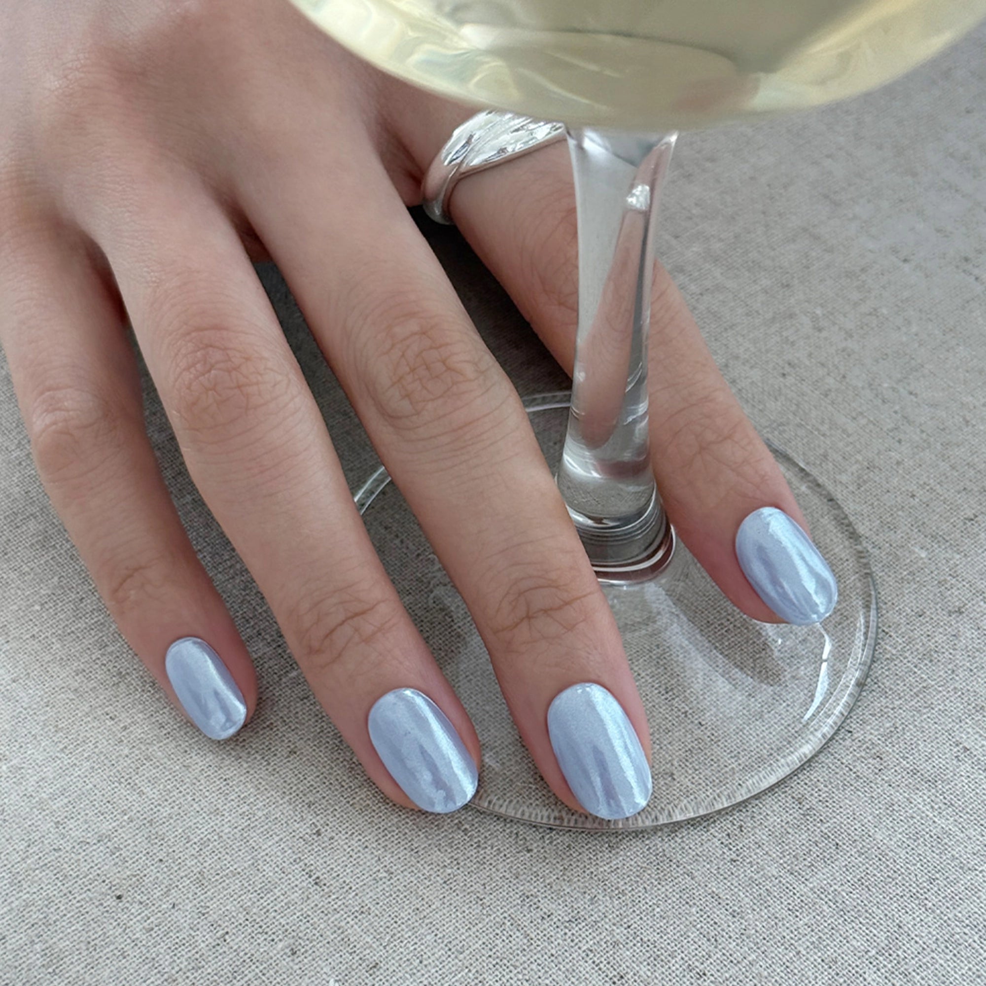 N Light Blue Chrome Jel Tırnak 30 Adet, 2 Kullanım