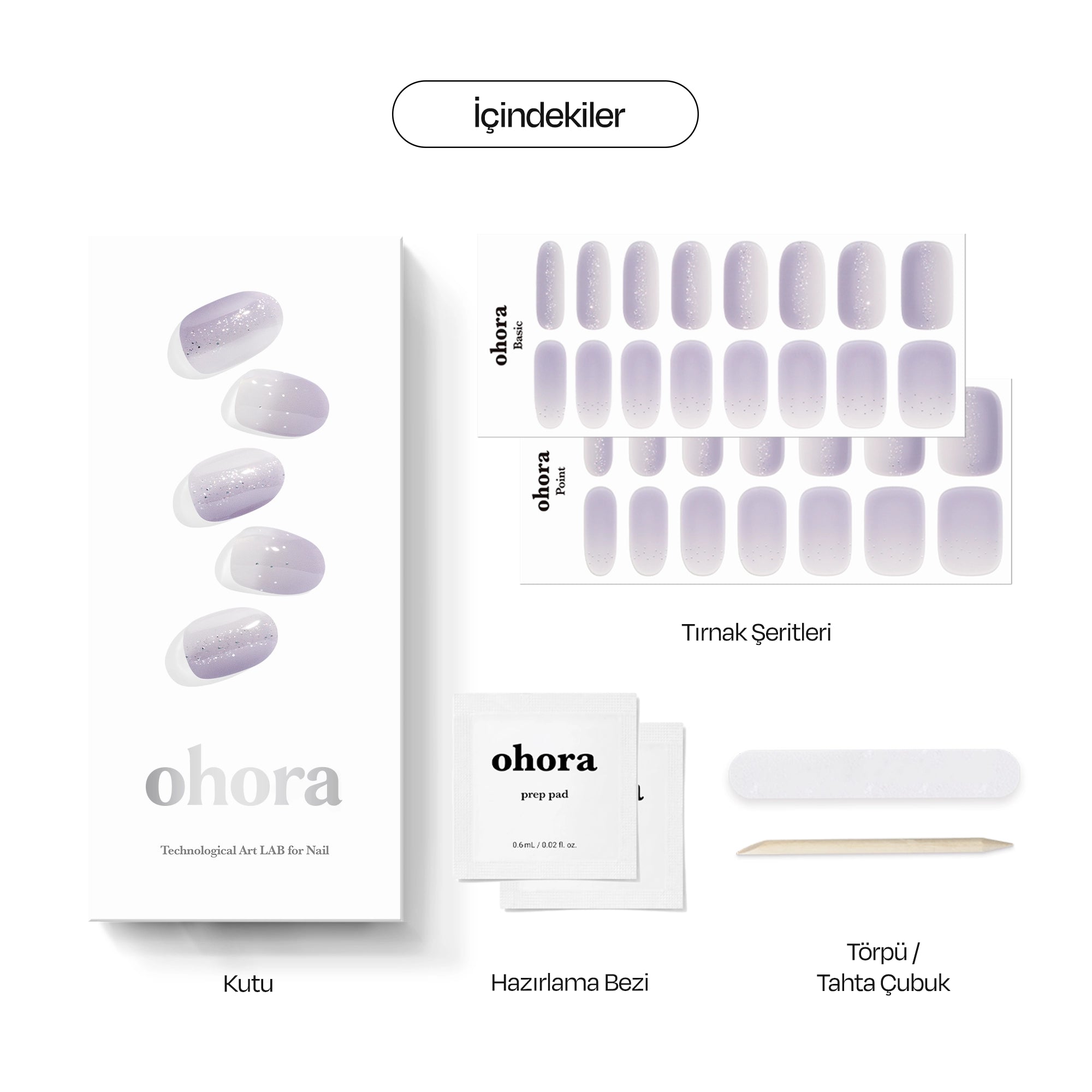 N Lilac Glow Jel Tırnak 30 Adet, 2 Kullanım