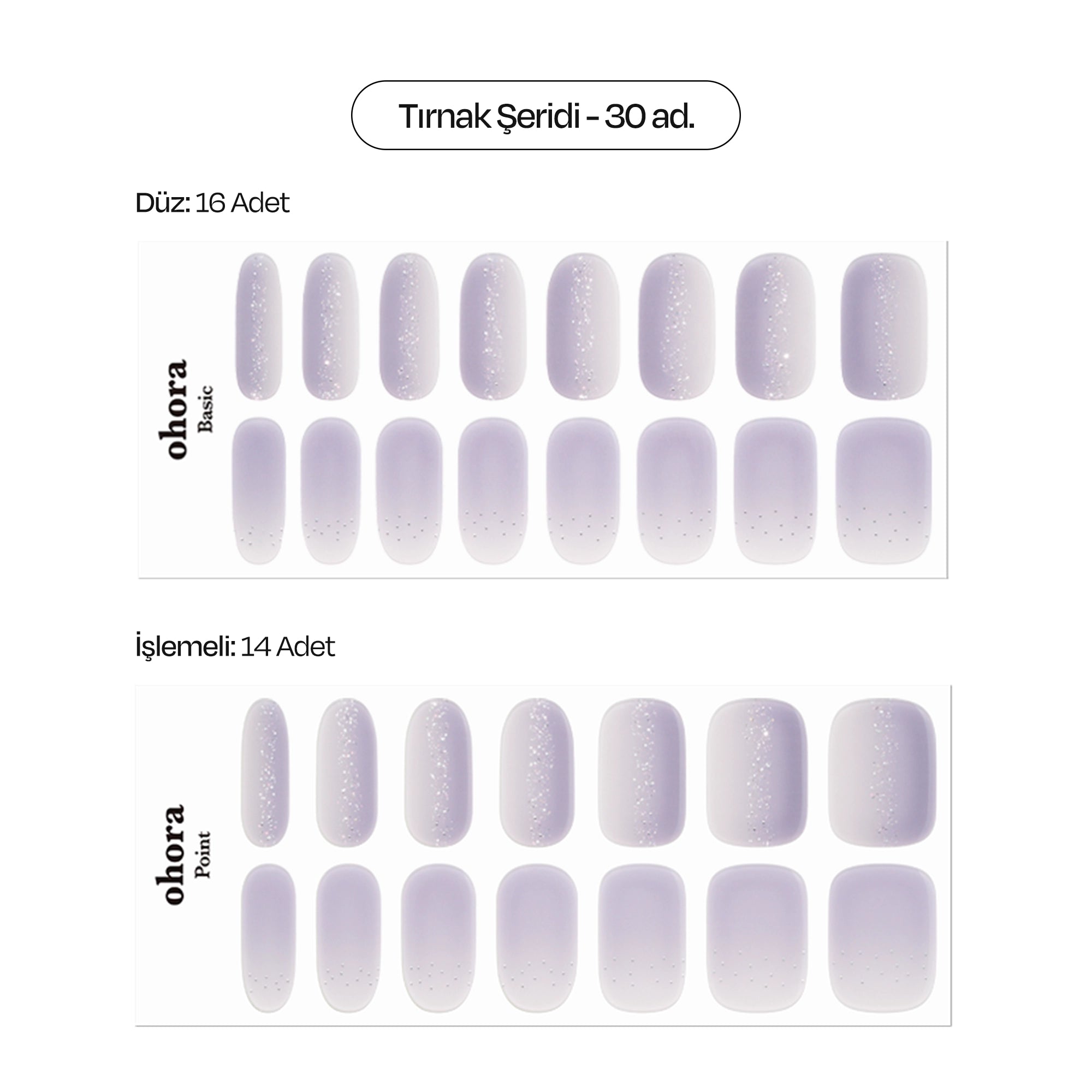 N Lilac Glow Jel Tırnak 30 Adet, 2 Kullanım
