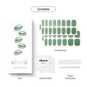 N Matcha Chrome Jel Tırnak 30 Adet, 2 Kullanım