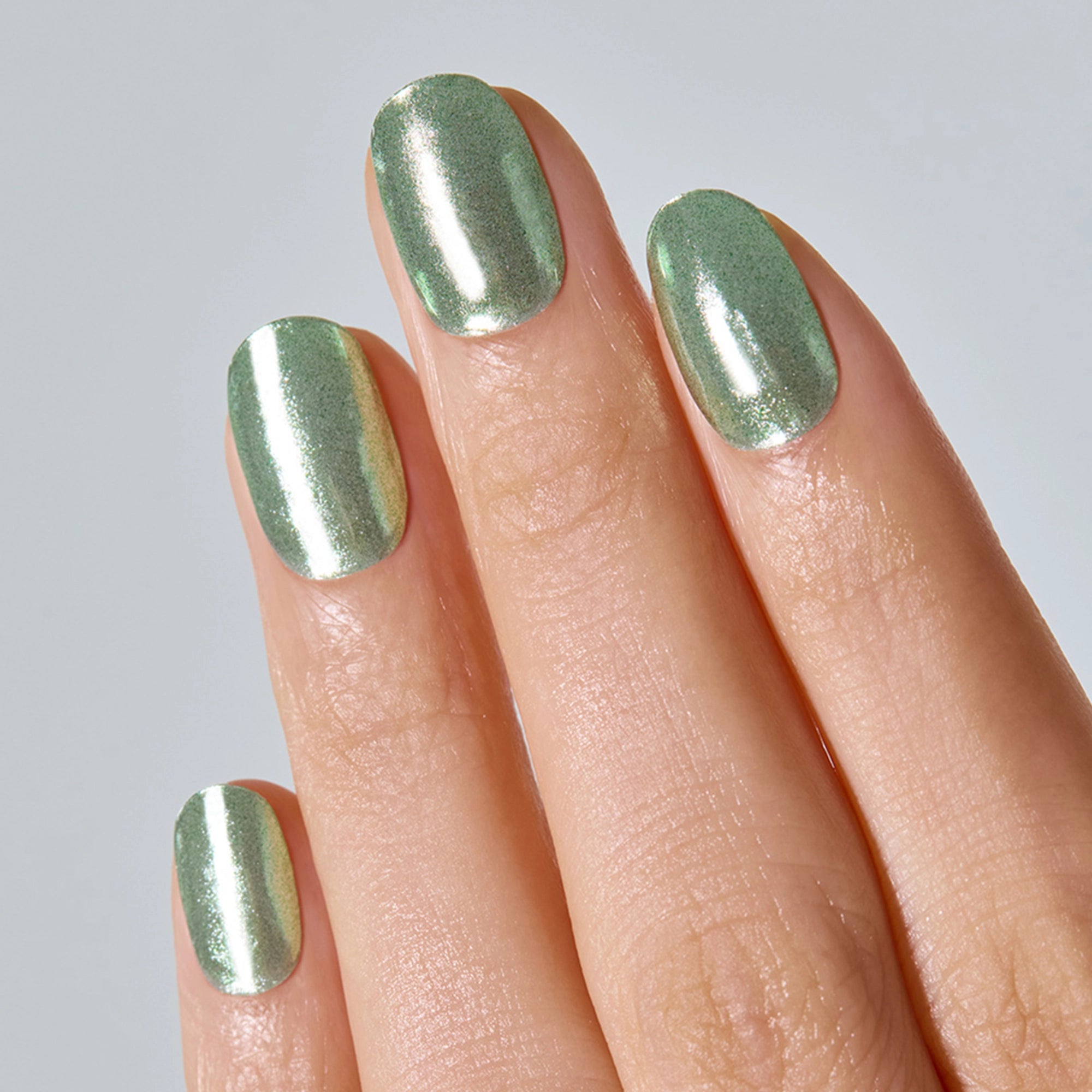 N Matcha Chrome Jel Tırnak 30 Adet, 2 Kullanım