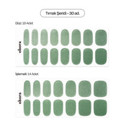 N Matcha Chrome Jel Tırnak 30 Adet, 2 Kullanım