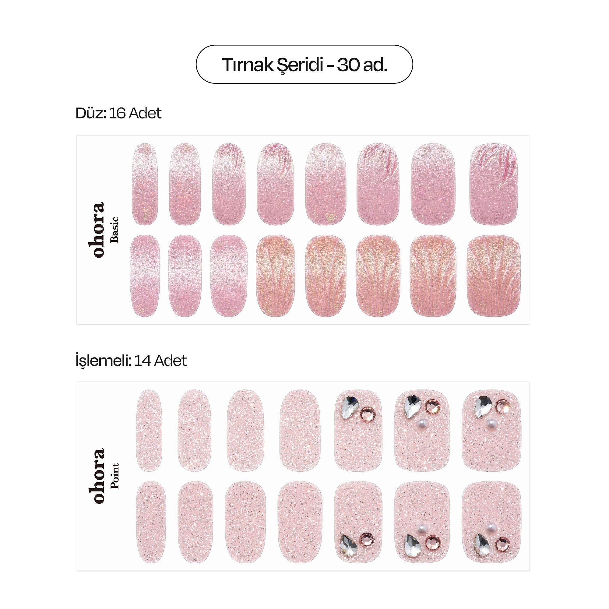 N Mermaid Glow Jel Tırnak 30 Adet, 2 Kullanım
