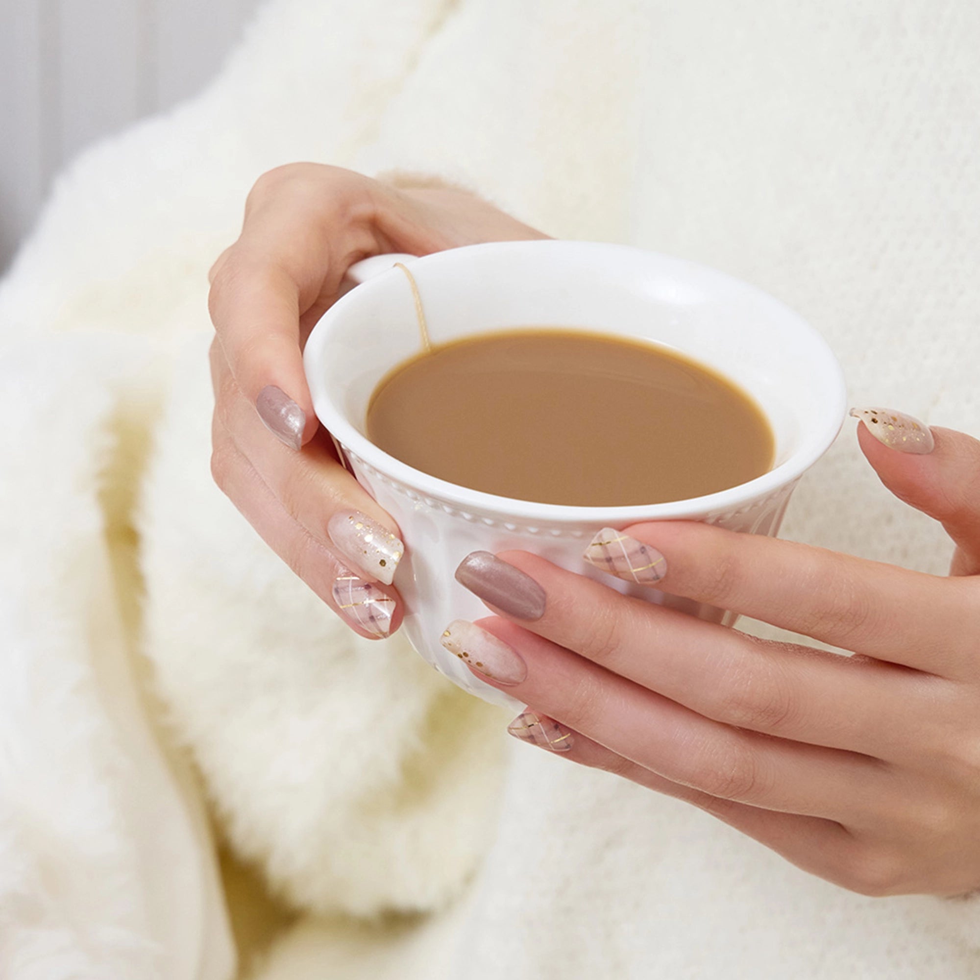 N Milk Tea Plaid Jel Tırnak 30 Adet, 2 Kullanım