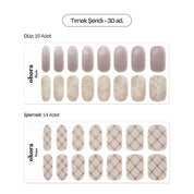 N Milk Tea Plaid Jel Tırnak 30 Adet, 2 Kullanım