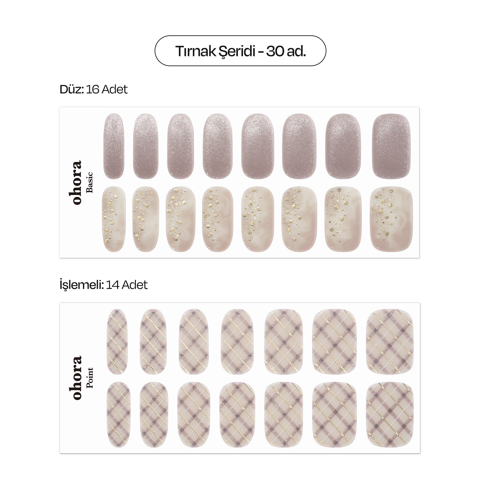 N Milk Tea Plaid Jel Tırnak 30 Adet, 2 Kullanım