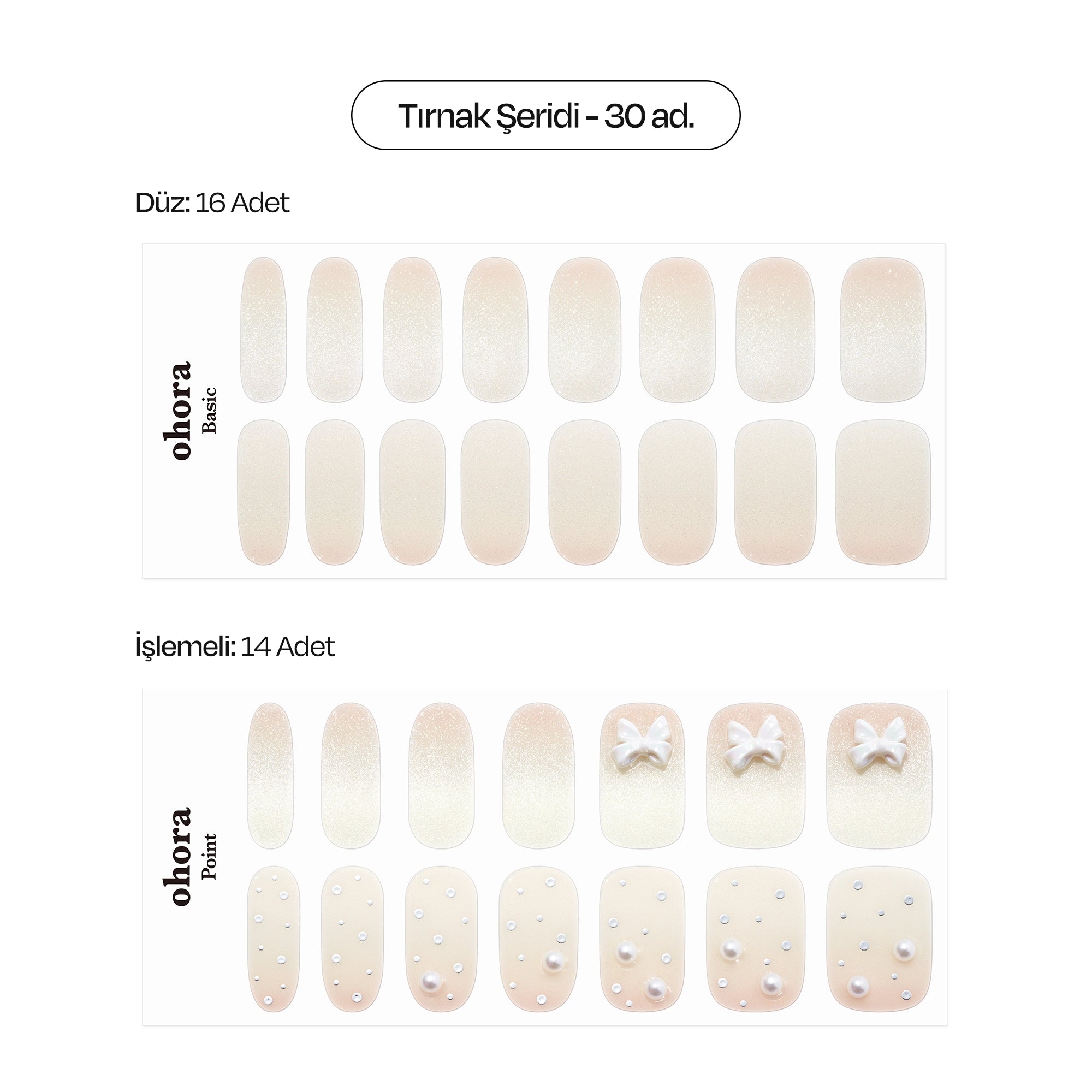 N Milky Lace Jel Tırnak 30 Adet, 2 Kullanım