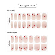 N Mini Heart Jel Tırnak 30 Adet, 2 Kullanım