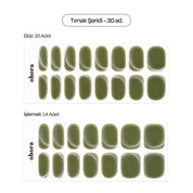 N Olive Glow Fall Jel Tırnak 30 Adet, 2 Kullanım
