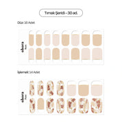 N Ombrer Beige Jel Tırnak 30 Adet, 2 Kullanım