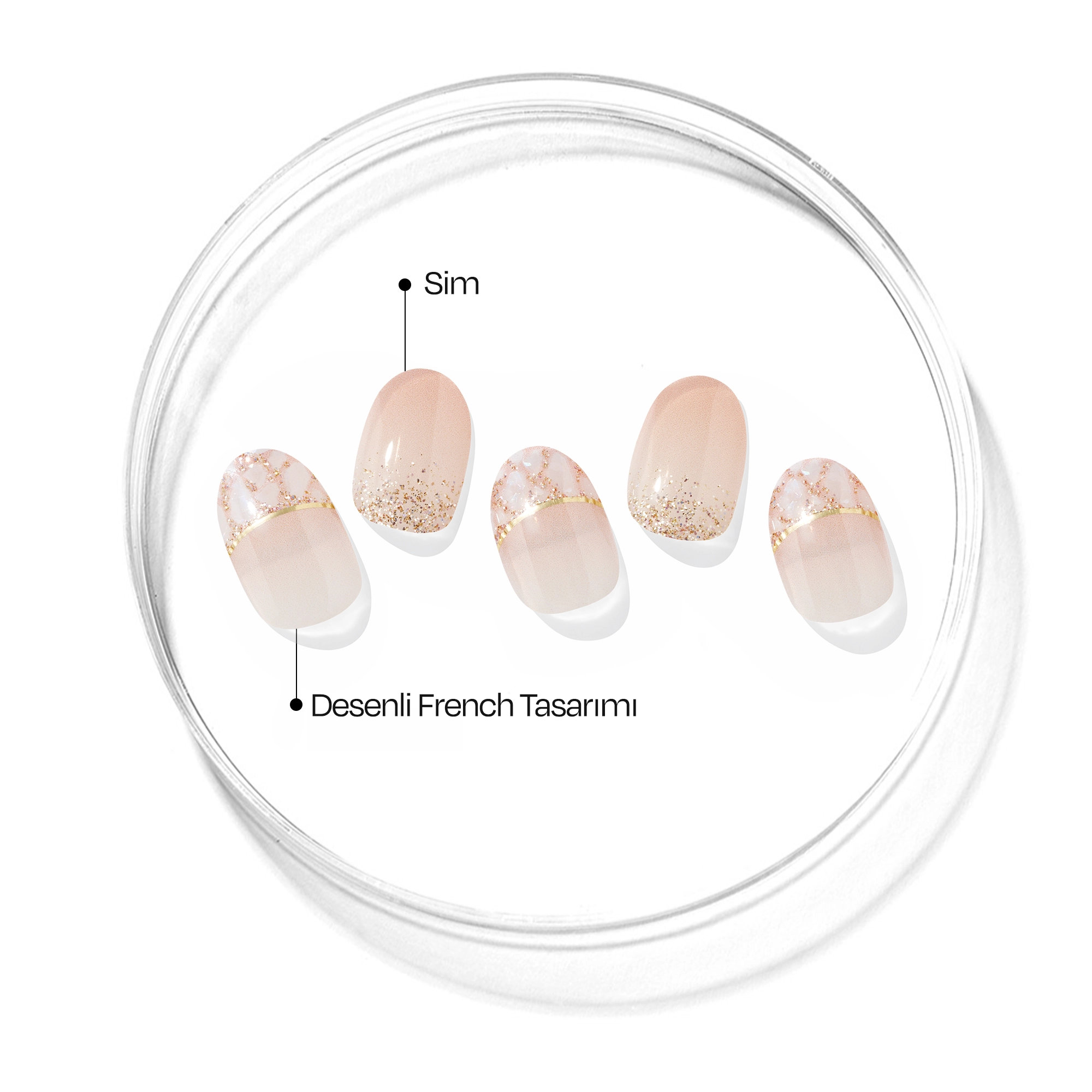 N Peachy Sparkle Jel Tırnak 30 Adet, 2 Kullanım