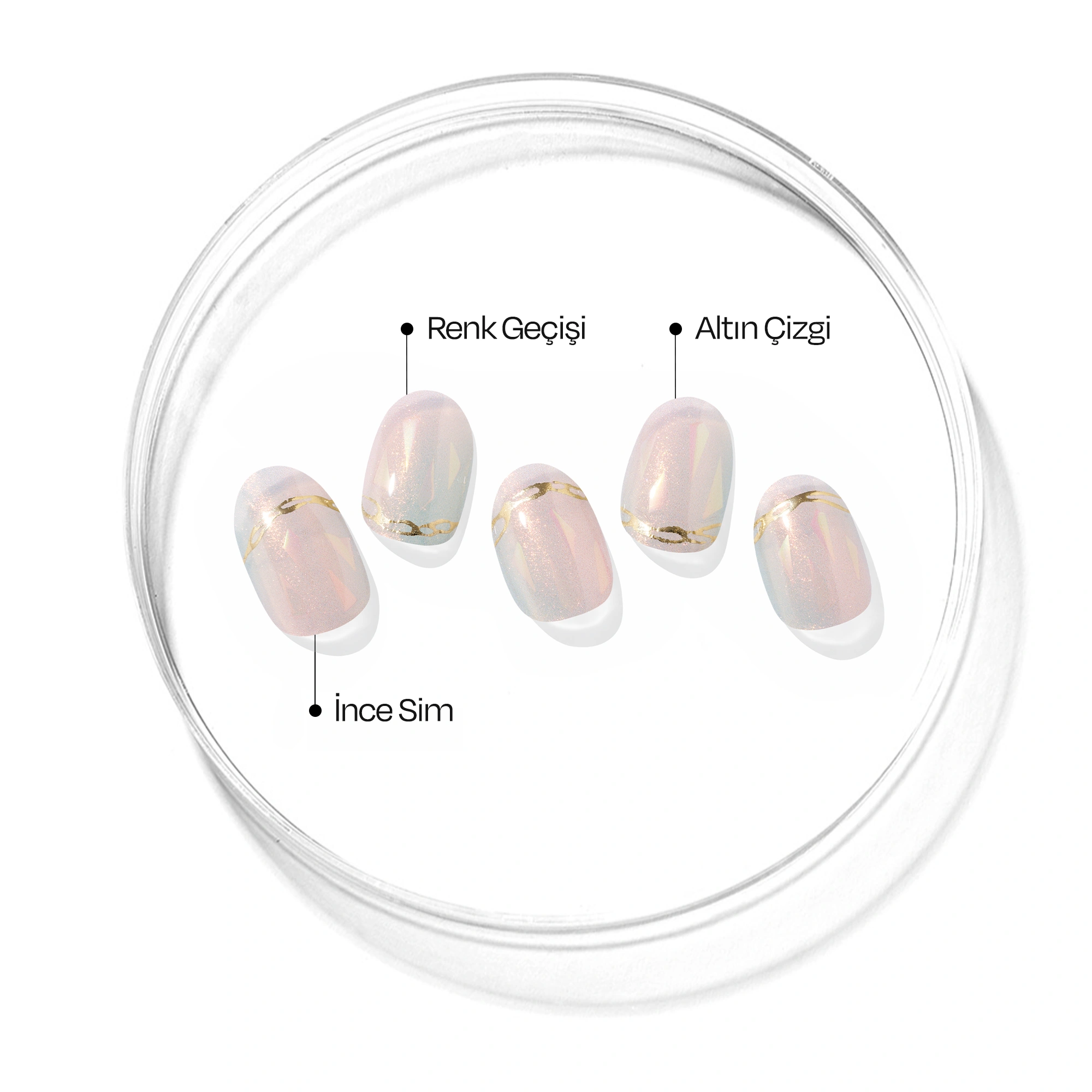 N Pink Mermaid Jel Tırnak 30 Adet, 2 Kullanım