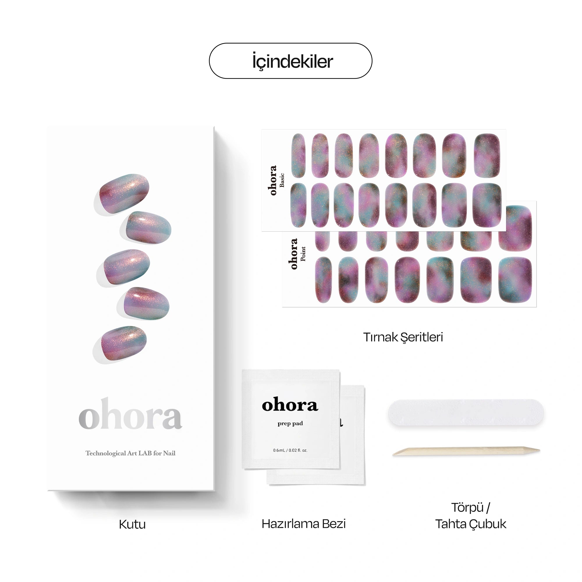 N Purple Glow Jel Tırnak 30 Adet, 2 Kullanım