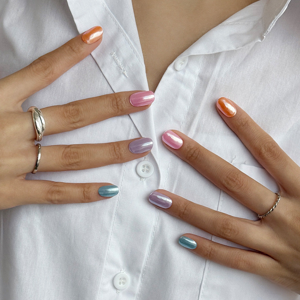 N Rainbow Chrome Jel Tırnak 30 Adet 2 Kullanım