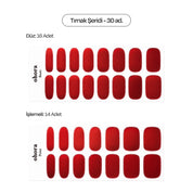 N Red Chrome Jel Tırnak 30 Adet, 2 Kullanım