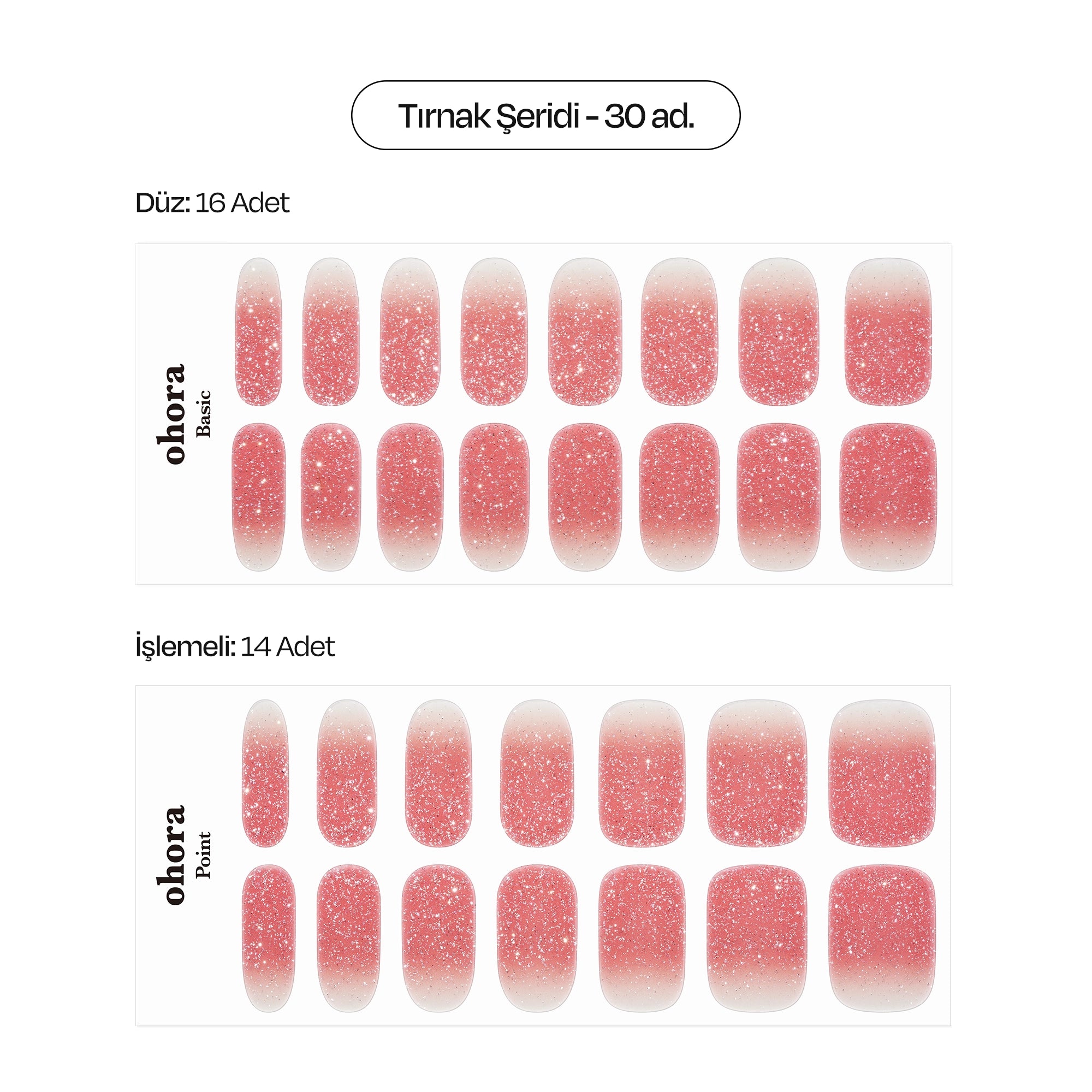 N Rose Shower Jel Tırnak 30 Adet, 2 Kullanım