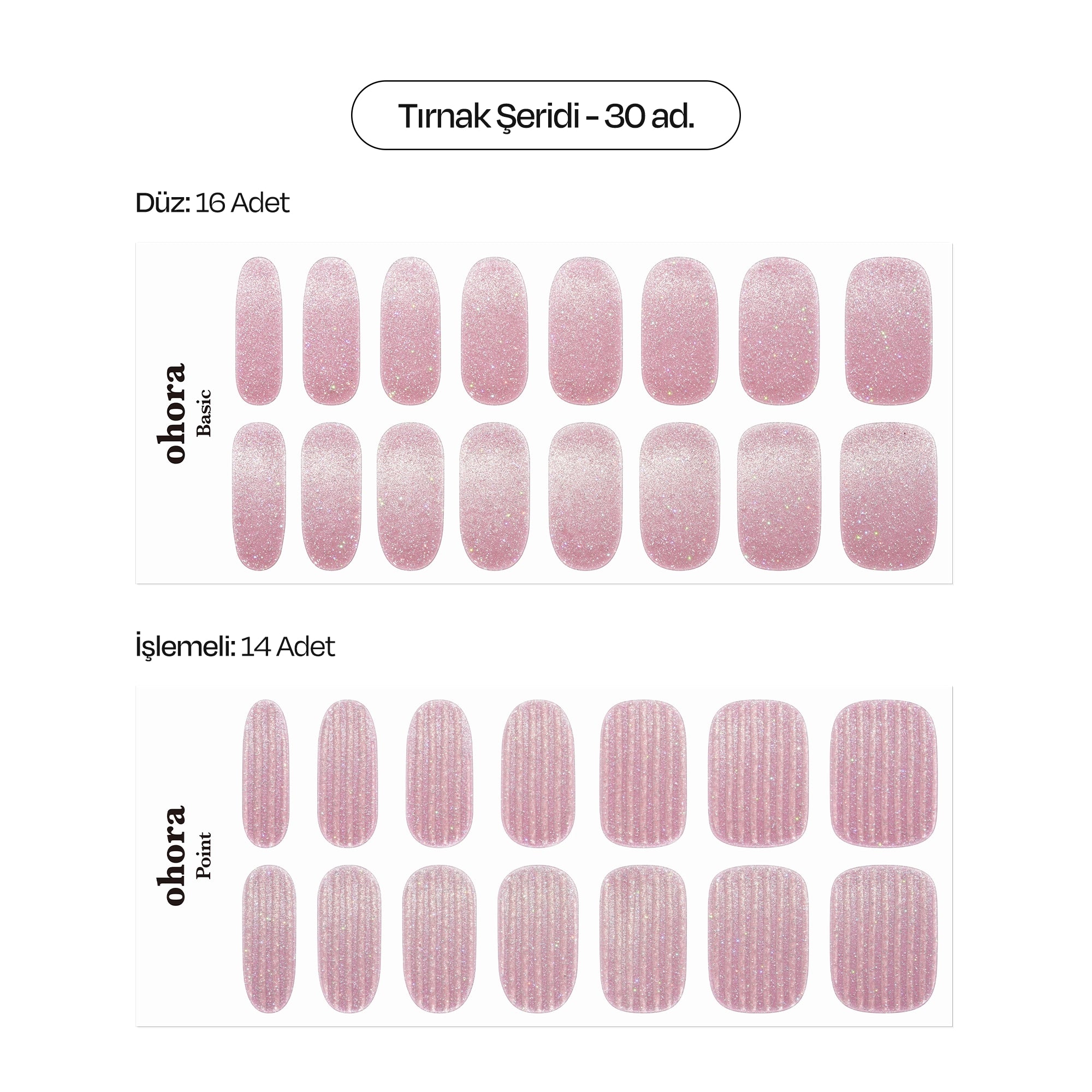 N Sugar Glass Jel Tırnak 30 Adet, 2 Kullanım