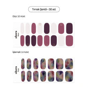 N Tie-dye Jel Tırnak 30 Adet, 2 Kullanım