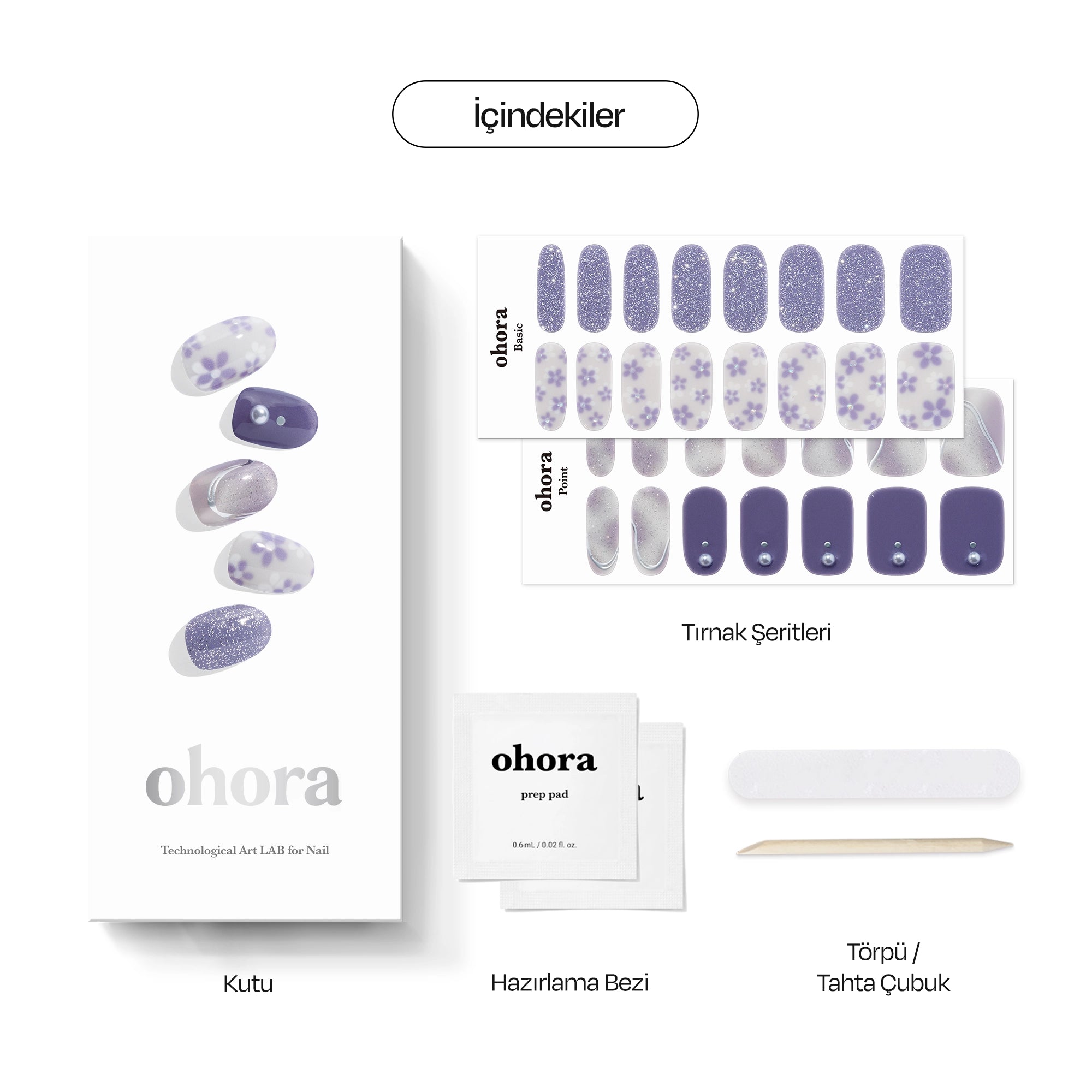 N Violet Wave Jel Tırnak 30 Adet, 2 Kullanım