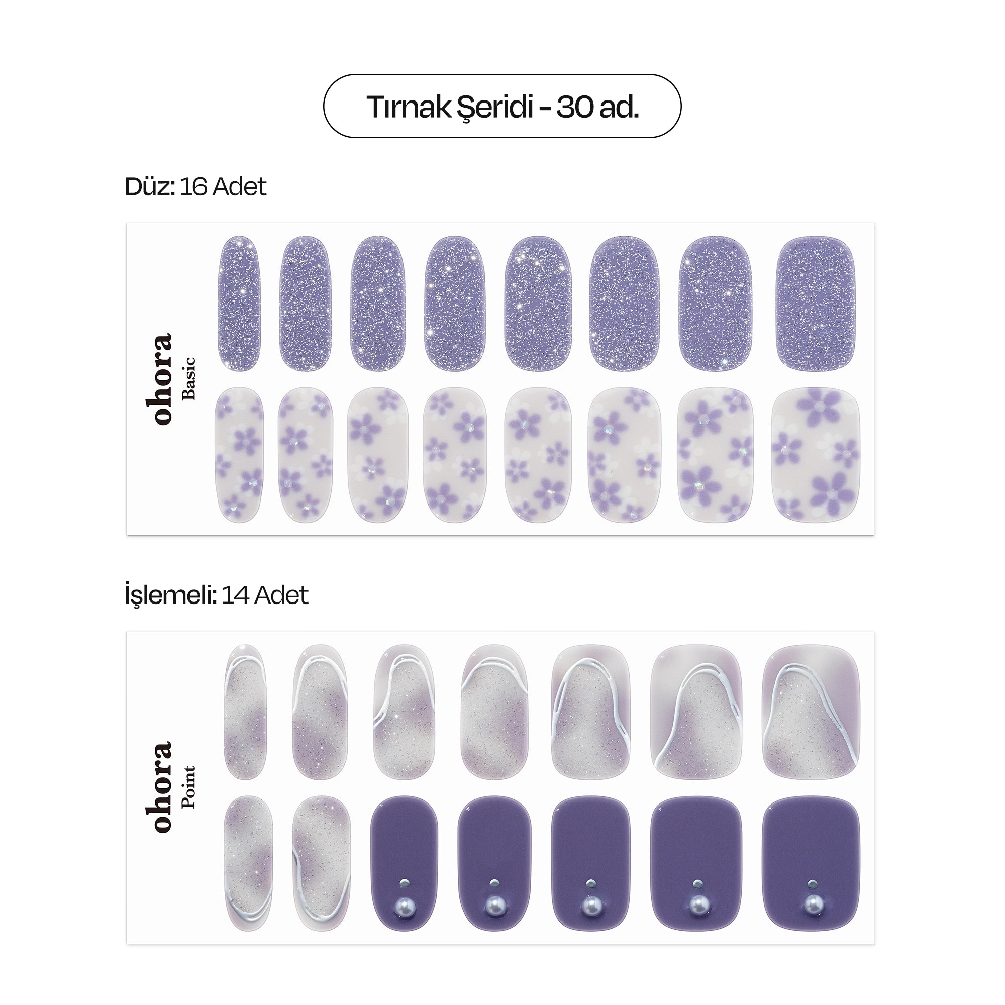 N Violet Wave Jel Tırnak 30 Adet, 2 Kullanım