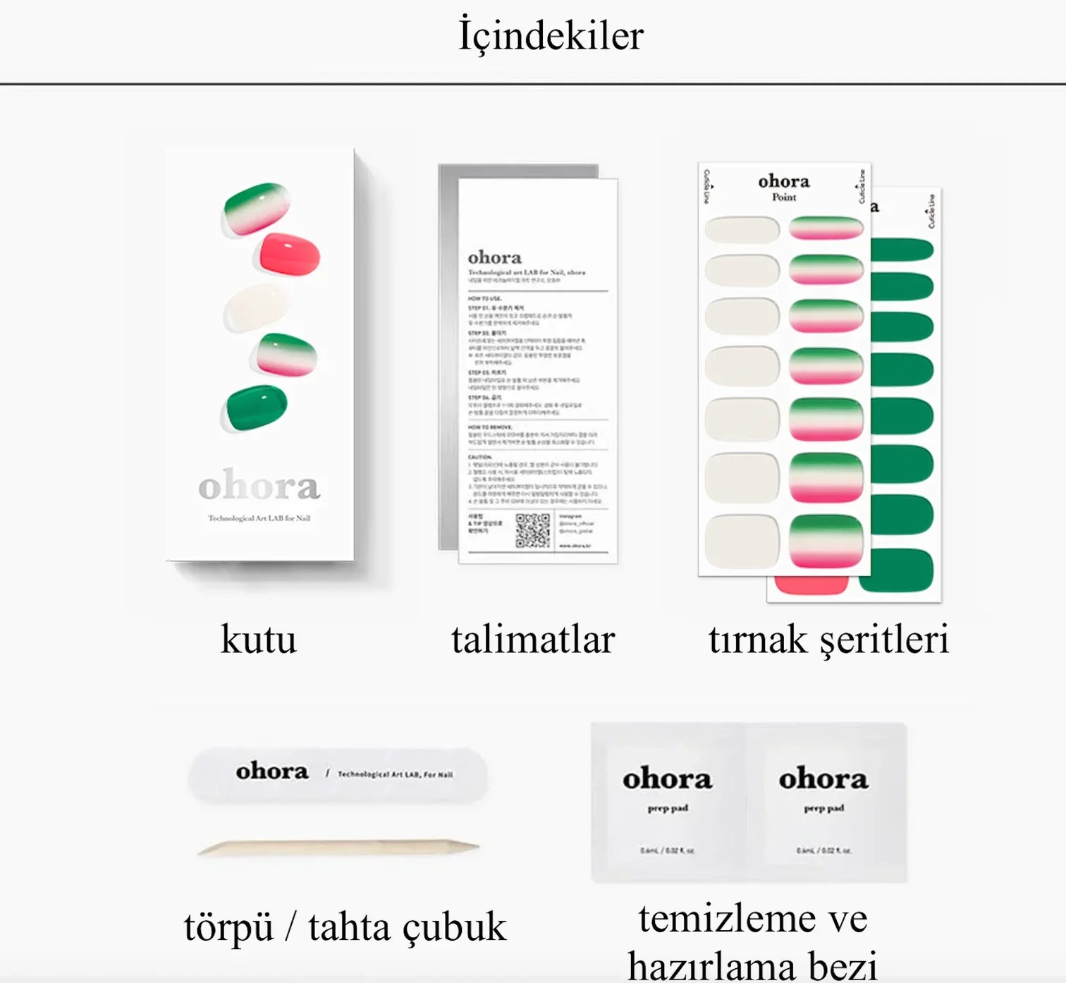 N Watermelon Jel Tırnak 30 Adet 2 Kullanım