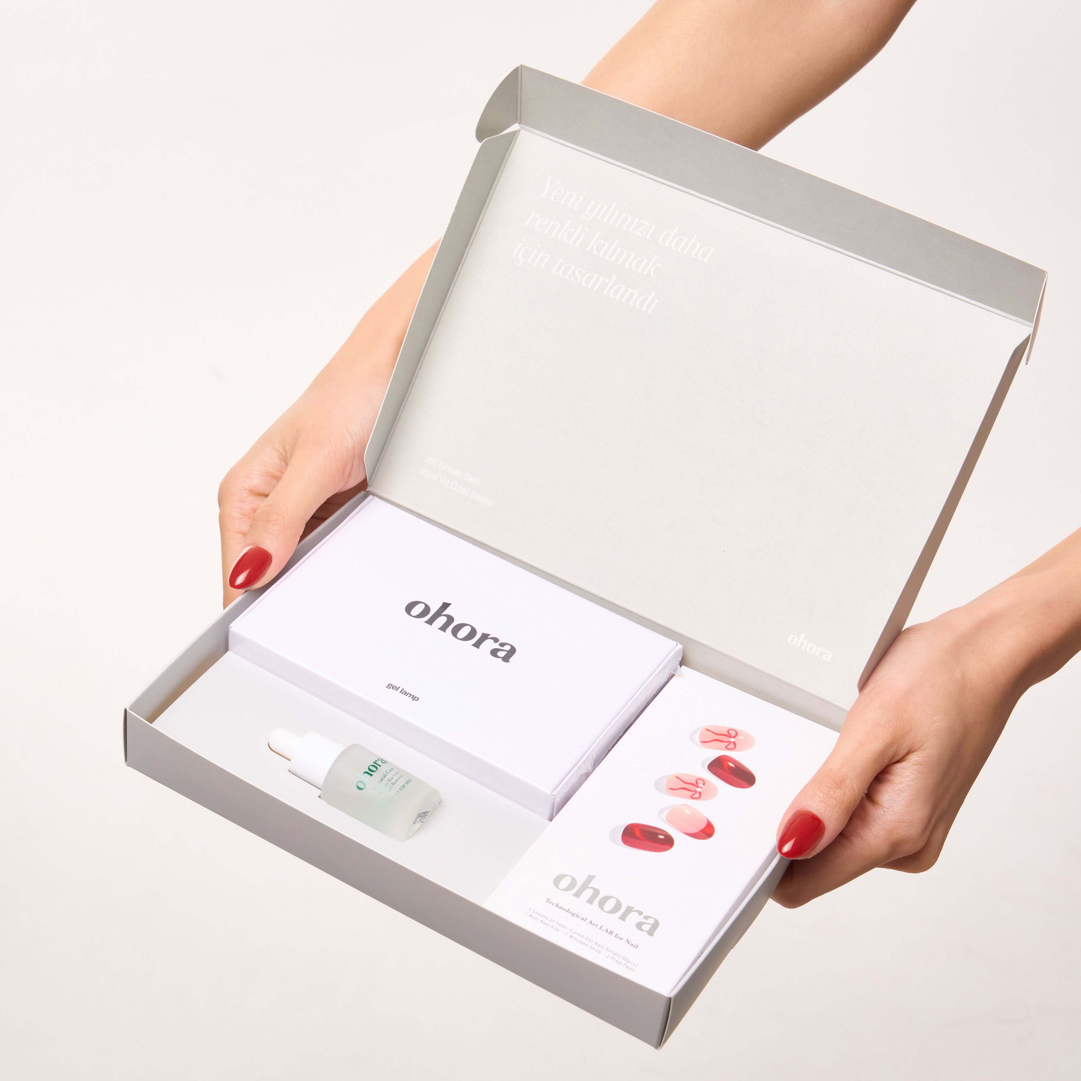 kırmızı takma tırnak uv lamba jel tırnak çıkarıcı​ et itici set