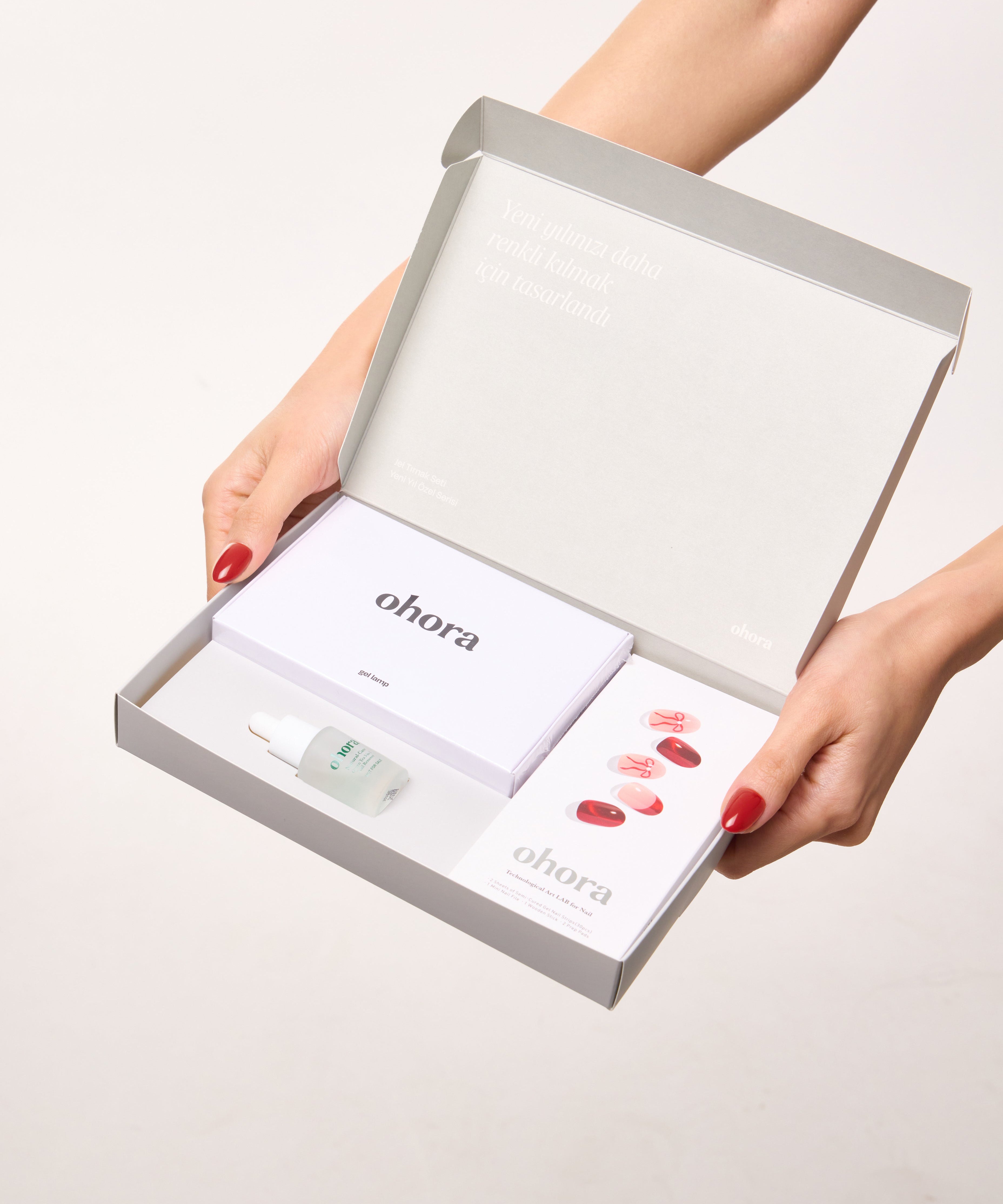 kırmızı takma tırnak uv lamba jel tırnak çıkarıcı​ et itici set