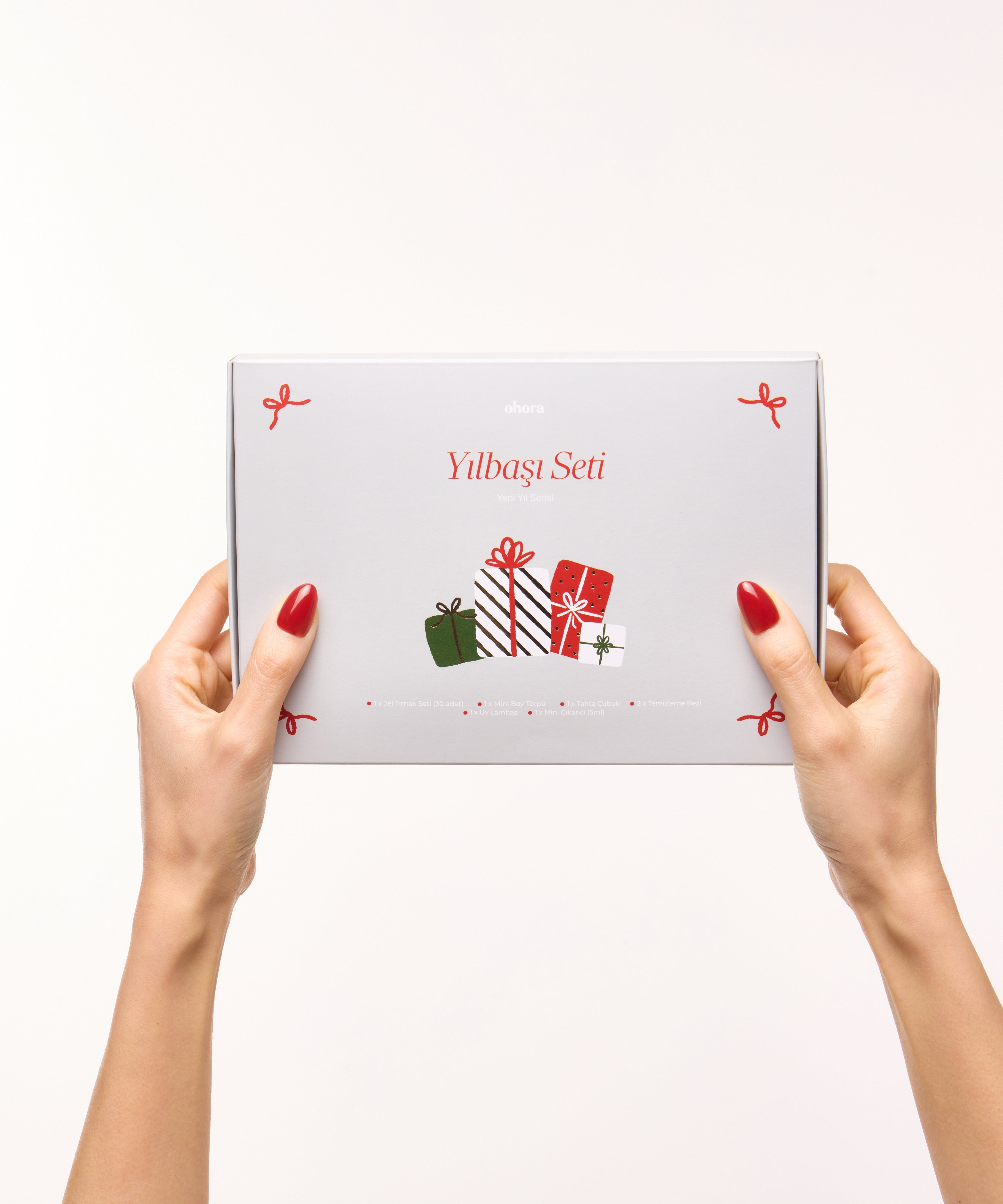 ohora yılbaşı özel takma tırnak seti