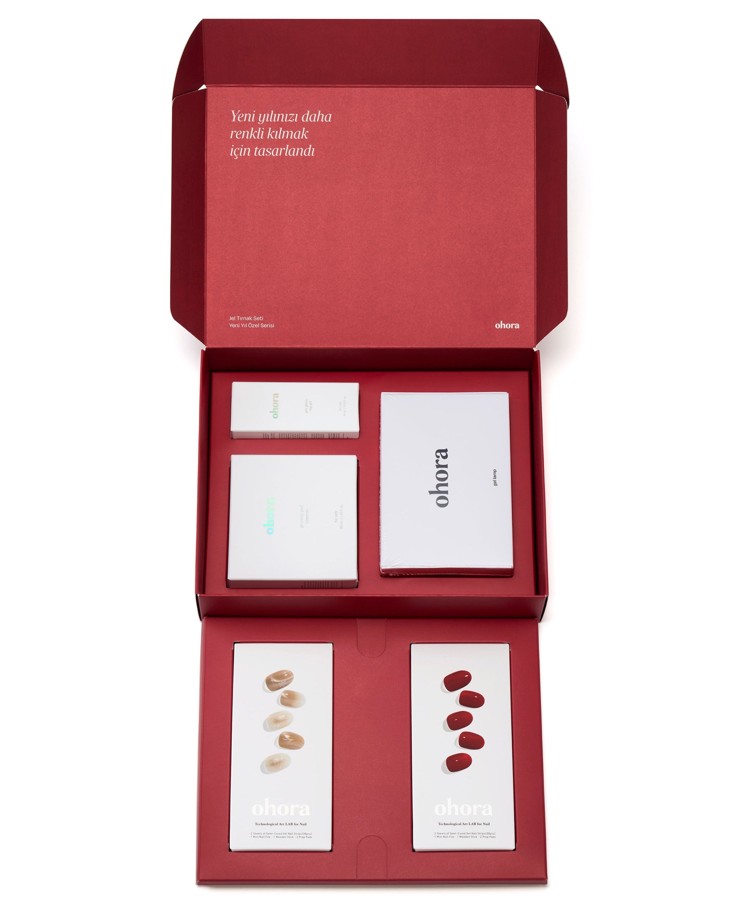 2 kutu takma tırnak uv lamba top coat içeren set