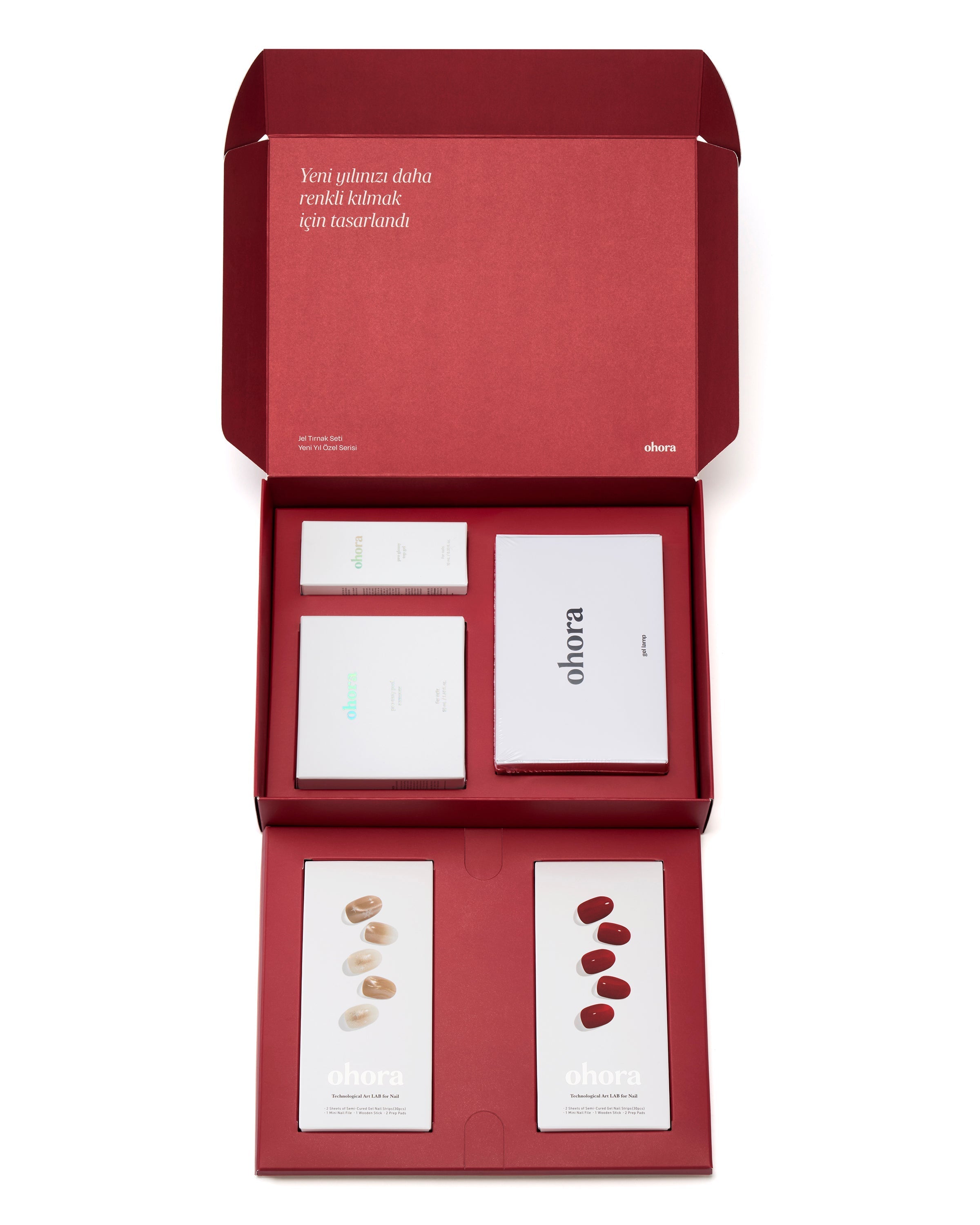 2 kutu takma tırnak uv lamba top coat içeren set