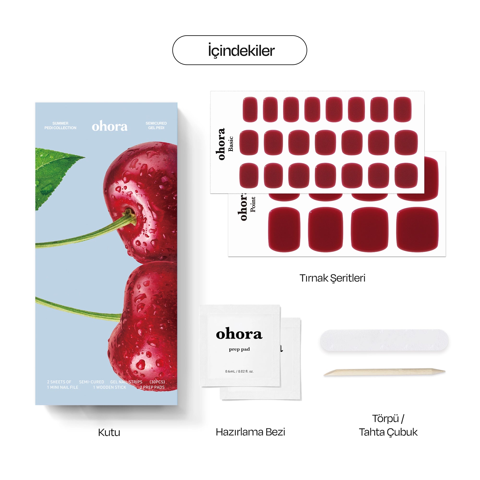 P Cherry Jelly Jel Tırnak 30 Adet, 2 Kullanım